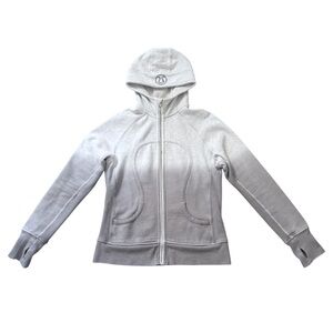 Lululemon Special Edition Scuba Full Zip Hoodie Ombré Grey Thumbholes Size 4